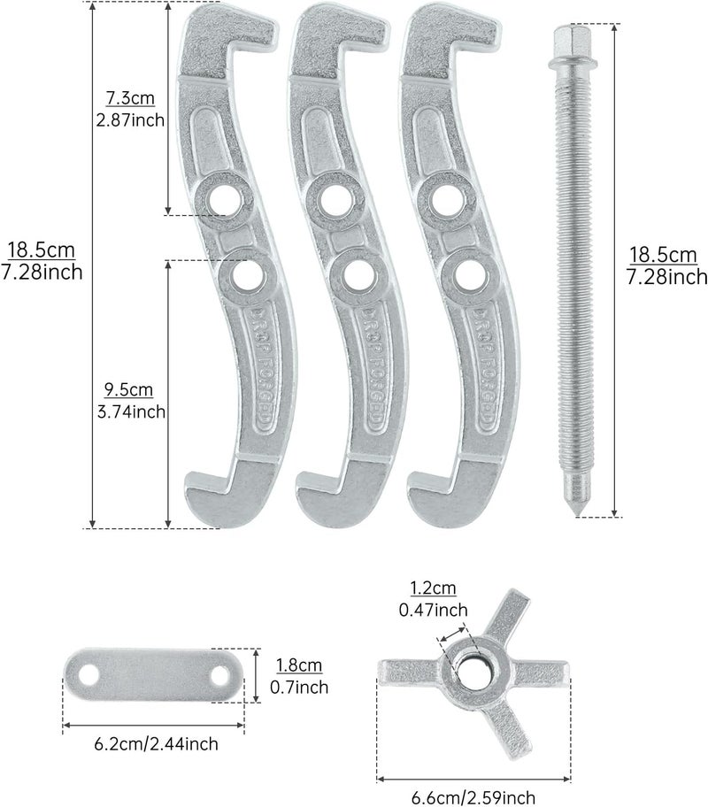 ChgImposs 6 Inch 3-Jaw Gear Puller, 2 Jaw 3 Jaw Puller for Pulley Gears Bearings and Flywheels, Heavy Duty Pulley Puller with Reversible Jaws, High Carbon Steel Removal Tool Bearing Puller Tool - Image 2
